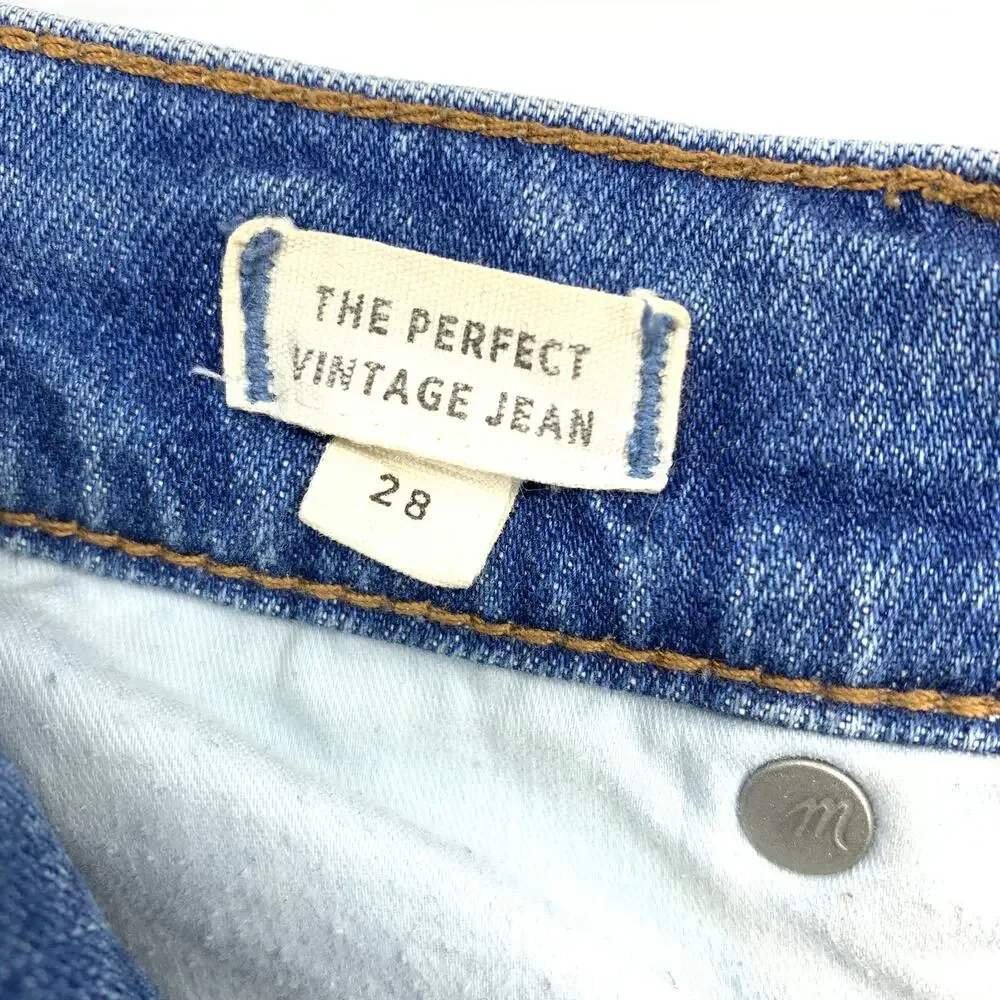 Madewell Jeans Women's Size 28 Perfect Vintage Cut Off Straight Leg Blue